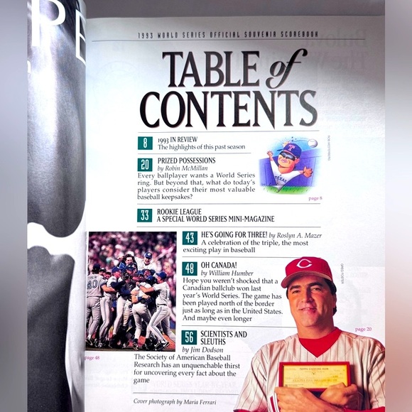 ⚾️ Vintage Pristine 1993 Blue Jays Official Souvenir World Series Scorebook ⚾️ - Picture 12 of 15